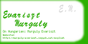evariszt murguly business card